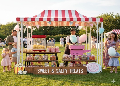 Popcorn and Candy Floss events setup